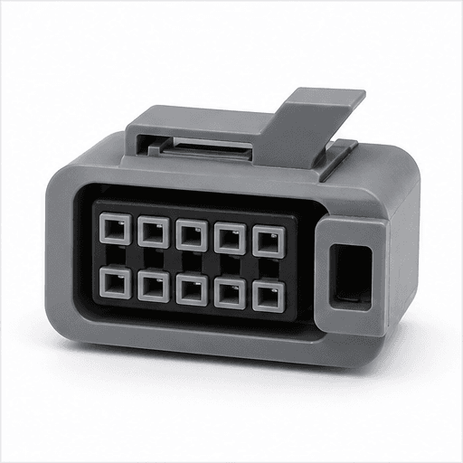 Automotive connector front cavity close-up